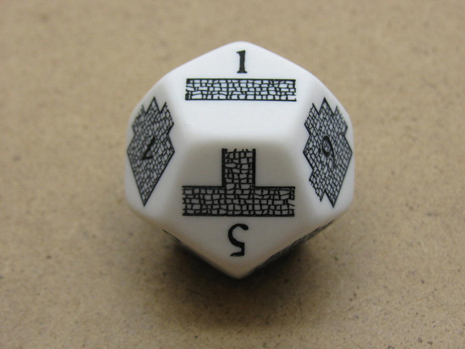 Custom Engraved 28mm D12 RPG D&D Dice - Dungeoneering Dice for Dungeon Building