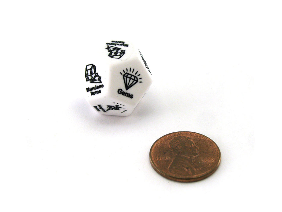 Chessex Custom Engraved 20mm D12 RPG Dice - Treasure Dice