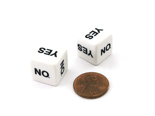 Chessex Custom Engraved 16mm D6 RPG Dice - Yes and No Dice (2)