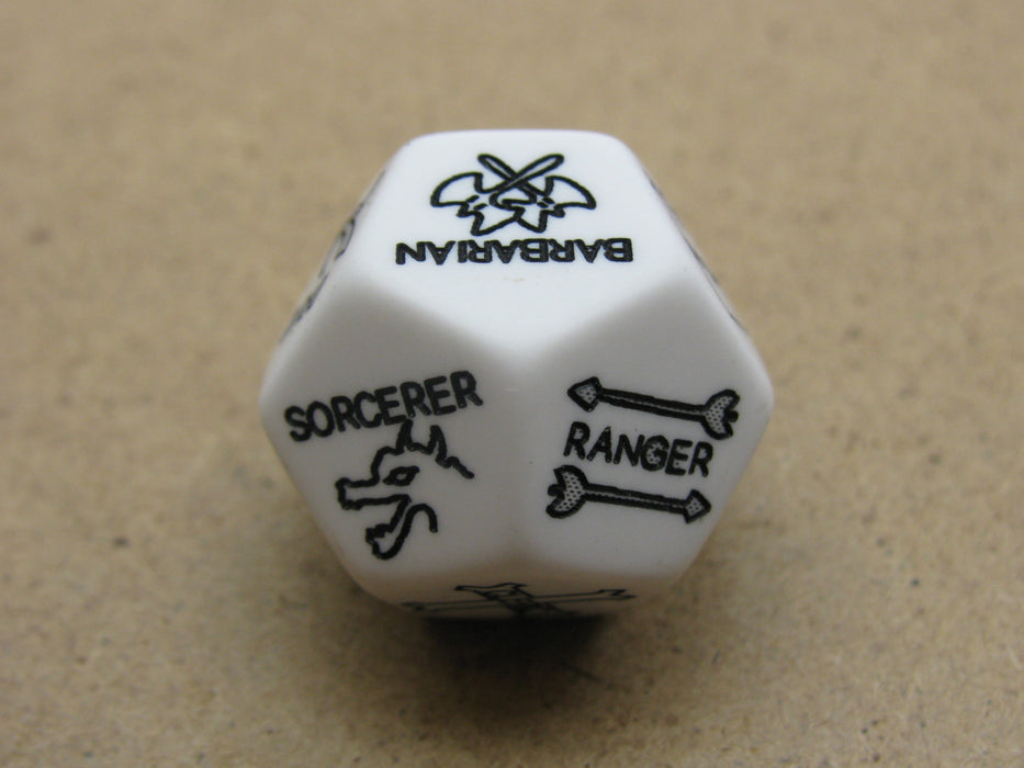 Custom Engraved 19mm D12 RPG D&D Dice - 3rd Edition Class White Dice