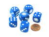 Pack of 6 Chessex Axis and Allies 16mm D6 China Dice - Blue with White Pips
