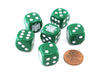 Pack of 6 Chessex Axis and Allies 16mm D6 Italian Dice - Green with White Pips