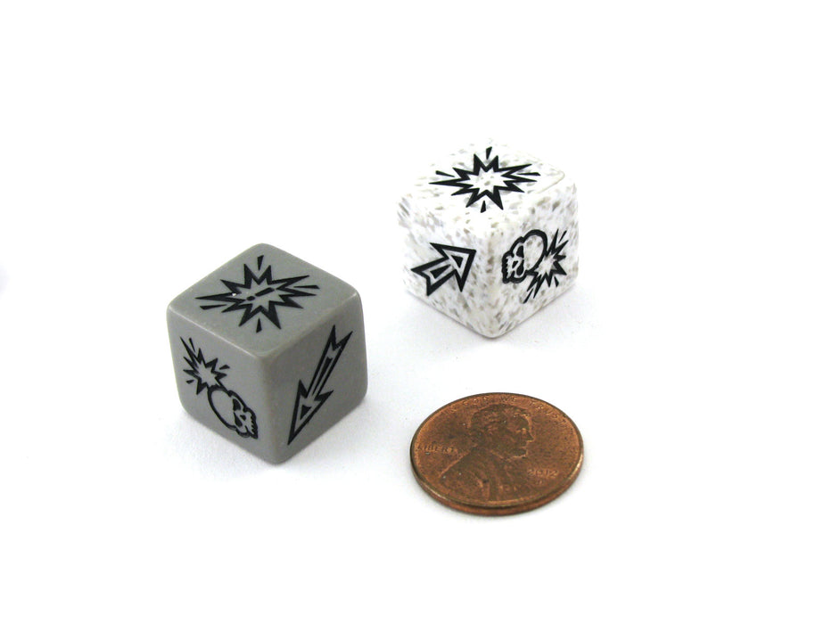 Pack of 2 Chessex Custom Engraved 16mm D6 Assorted Style Dice - Block Dice