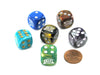 Pack of 6 Custom Engraved 16mm D6 Assorted Style Funny Meme Dice - R.I.P.