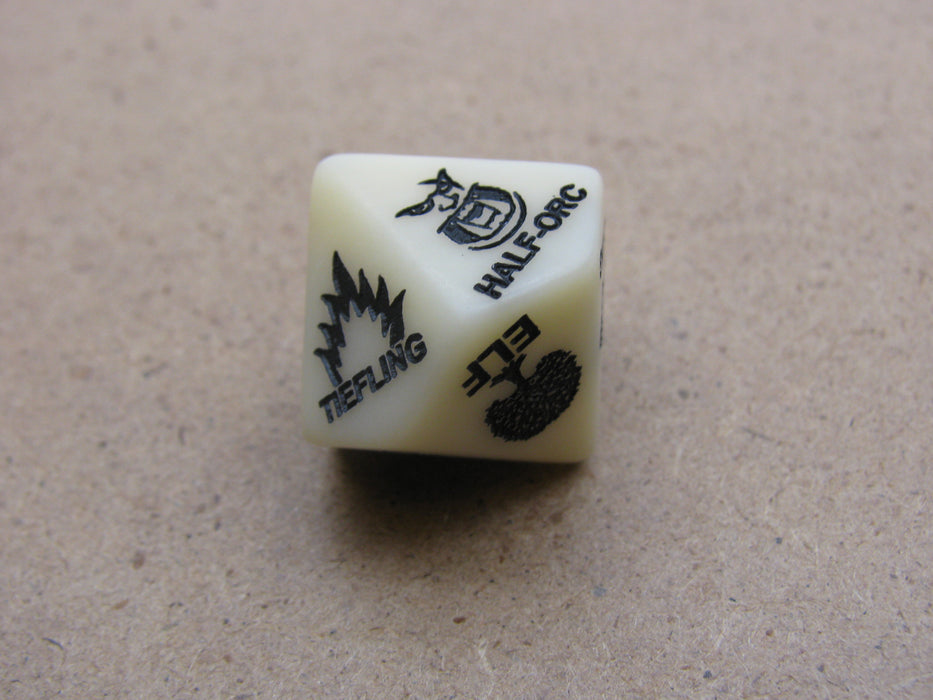 Custom Engraved 16mm D10 RPG D&D Dice - 5th Edition Race Dice