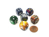 Pack of 6 Chessex Custom Engraved 16mm D6 Assorted Style Military Dice - Navy