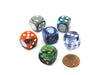 Pack of 6 Chessex Custom Engraved 16mm D6 Assorted Style Dice - Sugar Skull