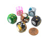 Pack of 6 Chessex Custom Engraved 16mm D6 Assorted Style Dice - Sugar Skull