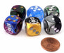 Pack of 6 Chessex Custom Engraved 16mm D6 Assorted Style Dice - Bee-u-tiful