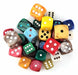 Bag of 30 Jumbo 6-sided Chessex Dice with Pips - 10 each of 25mm, 30mm, 35mm