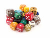Bag of 30 Jumbo 6-sided Chessex Dice with Pips - 10 each of 25mm, 30mm, 35mm