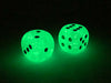 Luminary Borealis 30mm Large D6 Dice, 2 Pieces - Light Green with Gold Pips