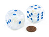 Luminary Borealis 30mm Large D6 Dice, 2 Pieces - Icicle with Light Blue Pips