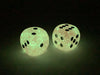 Luminary Borealis 30mm Large D6 Dice, 2 Pieces - Pink with Silver Pips