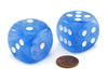 Luminary Borealis 30mm Large D6 Dice, 2 Pieces - Sky Blue with White Pips