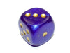 Luminary Borealis 30mm Large D6 Dice, 2 Pieces - Royal Purple with Gold Pips