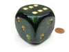 Scarab 50mm Huge Large D6 Chessex Dice, 1 Piece - Jade with Gold Pips