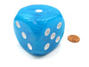 Cirrus 50mm Huge Large D6 Chessex Dice, 1 Piece - Light Blue with White Pips