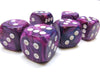Festive 20mm Big D6 Chessex Dice, 6 Pieces - Violet with White Pips