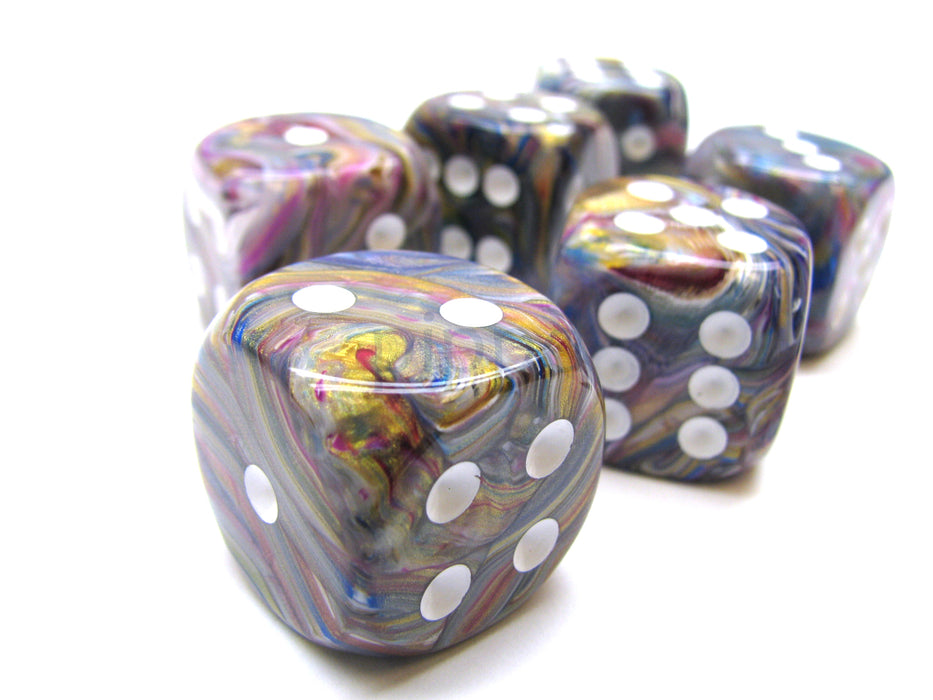 Festive 20mm Big D6 Chessex Dice, 6 Pieces - Carousel with White Pips