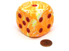 Festive 50mm Huge Large D6 Chessex Dice, 1 Piece - Sunburst with Red Pips