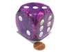 Festive 50mm Huge Large D6 Chessex Dice, 1 Piece - Violet with White Pips