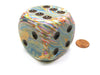 Festive 50mm Huge Large D6 Chessex Dice, 1 Piece - Vibrant with Brown Pips