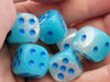 Luminary Gemini 16mm D6 Dice, 6 Pieces - Pearl Turquoise-White with Blue Numbers