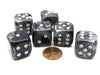 Gemini 20mm Big D6 Chessex Dice, 6 Pieces - Purple-Steel with White Pips