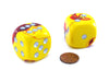 Gemini 30mm Large D6 Chessex Dice, 2 Pieces - Red-Yellow with Silver Pips