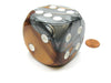 Gemini 50mm Huge Large D6 Chessex Dice, 1 Piece - Copper-Steel with White Pips