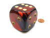 Gemini 50mm Huge Large D6 Chessex Dice, 1 Piece - Purple-Red with Gold Pips