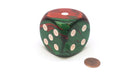 Gemini 50mm Huge Large D6 Chessex Dice, 1 Piece - Green-Red with White Pips