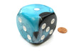Gemini 50mm Huge Large D6 Chessex Dice, 1 Piece - Black-Shell with White Pips