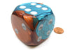 Gemini 50mm Huge Large D6 Chessex Dice, 1 Piece - Copper-Teal with Silver Pips