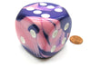 Gemini 50mm Huge Large D6 Chessex Dice, 1 Piece - Pink-Purple with White Pips