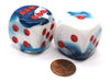 Gemini 30mm Large D6 Chessex Dice, 2 Pieces - Astral Blue with Red Pips