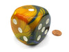Gemini 50mm Huge Large D6 Chessex Dice, 1 Piece - Masquerade-Yellow with White