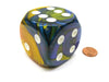 Gemini 50mm Huge Large D6 Chessex Dice, 1 Piece - Masquerade-Yellow with White