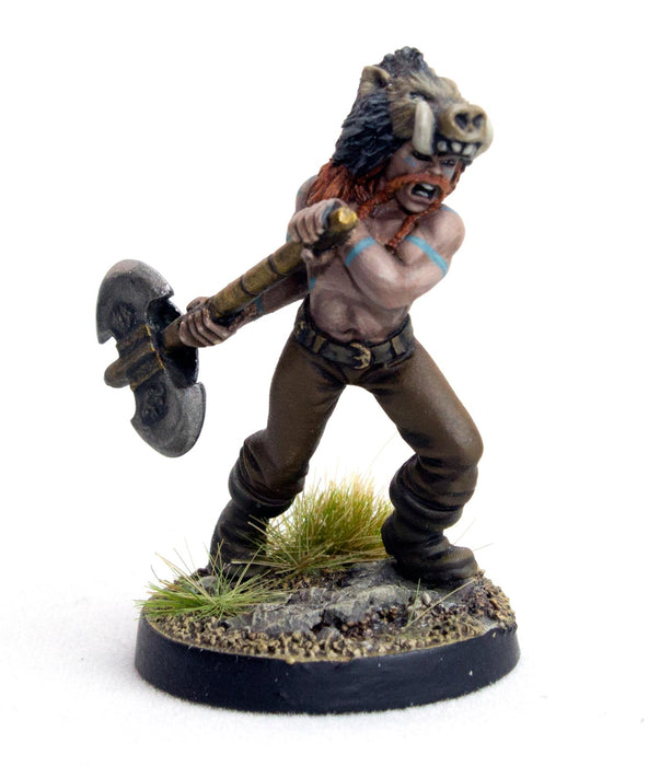 DGS Games Boar Warrior #114003 Unpainted 32mm Scale Freeblades Metal Figure