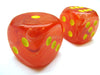 Ghostly 30mm Large D6 Chessex Dice, 2 Pieces - Orange with Yellow Pips