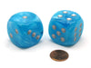 Luminary 30mm Large D6 Chessex Glow in the Dark Dice, 2 Pieces - Sky with Silver