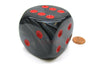 Velvet 50mm Huge Large D6 Chessex Dice, 1 Piece - Black with Red Pips