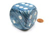 Lustrous 50mm Huge Large D6 Chessex Dice, 1 Piece - Slate with White Pips
