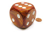 Lustrous 50mm Huge Large D6 Chessex Dice, 1 Piece - Bronze with White Pips