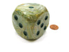 Marble 50mm Huge Large D6 Chessex Dice, 1 Piece - Green with Dark Green Pips