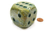 Marble 50mm Huge Large D6 Chessex Dice, 1 Piece - Green with Dark Green Pips