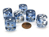 Nebula 20mm Big D6 Chessex Dice, 6 Pieces - Black with White Pips