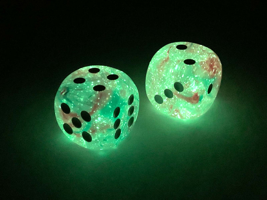 Nebula 30mm Large D6 Dice, 2 Pieces - Wisteria with White Pips