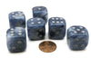 Phantom 20mm Big D6 Chessex Dice, 6 Pieces - Black with Silver Pips